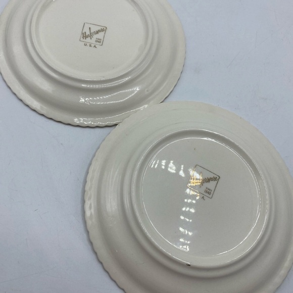 2 Vintage HARKERWARE USA Dessert Plates Currier Ives The Farmer Home Winter Wild - Picture 5 of 6